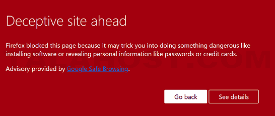 firefox deceptive site ahead