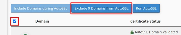 exclude domains from autossl