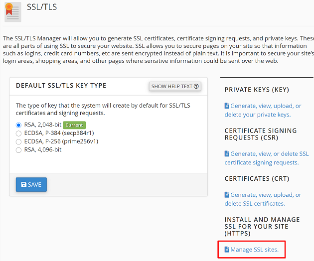 manage ssl sites